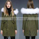 2016 Latest Designs Lady Casual Army Green Winter Women's Lady Overcoat thumbnail-1