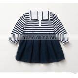 Long Sleeve Stripe Tulle Girls Skirt Wholesale Baby Dress thumbnail-2