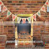 Burlap Hessian Vintage Christmas Bunting Banner, Shabby Chic Bunting Banner & Red Snowflakes thumbnail-2