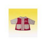 China (Mainland) 100% Cotton Canvas Babies'' Jacket in Red and Beige thumbnail-1