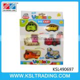 6PCS 1:64 cartoon free wheel mini metal toy car for kids