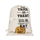 8 OZ Cotton Drawstring Bags Canvas Candy Bags Halloween Gift Bags Pumpkin Spider Hallowmas Tricks Or Treats Bags