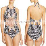 Placement Print Hollow Sexy Mayokini Swimwear Female One Piece Bathing Suits Women Monokini Ladies Swimsuit thumbnail-4
