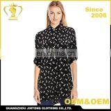 2017 Fashion Design Short Front Long Back Top Kitty Shirt Blouse, Printed Shirts for Women Blouses thumbnail-1