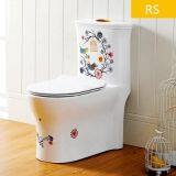 Siphonic Ceramic One Piece Colored Decal Toilet Bathroom wc Toilet