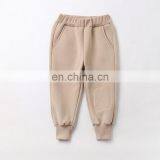 children winter cotton terry striped casual trousers knitted sweatpants