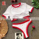 Knot Crop Top Bikini 2019 Leopard Swimwear Women Bathers Yellow Brazilian Swimsuit Female T-shirt Thong Bikini Sexy Swimming New thumbnail-6