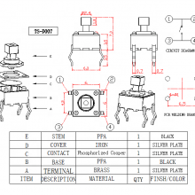 TS-D005 SKHHBVA Square Button 6*6mm Push Button Switch SMD For Electronic Mobile Devices thumbnail-3