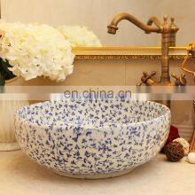 Jingdezhen Blue and White Porcelain Bathroom Vessel Sink