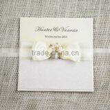 Beige Silver Color Ribbon Luxury Bengali Wedding Invitation Card thumbnail-3