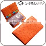 Handmade ostrich skin leather travel passport holder leather custom card holder