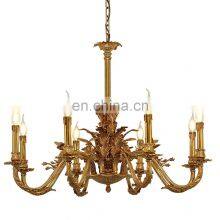 French Vintage Candle Living Room Home Decor Modern Led Brass Gold Chandelier Light thumbnail-1