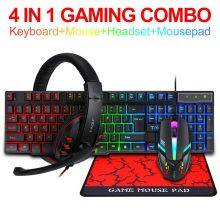TF800 Rainbow Backlit Keyboard Colorful Backlit Mouse Large-size Mousepad Gaming Headset Pad Game 4 in 1 Combo Set thumbnail-5