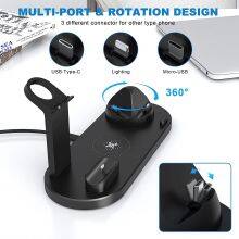 Multifunctional Wireless Phone Charger Type c Fast Charger Wireless 6 in 1 Wireless Charging Station thumbnail-4