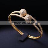 Express Wholesale Double Ball Pave Setting CZ Fashion Bangle for Women thumbnail-5