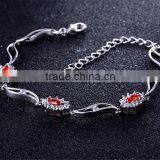 Casual Style Jewelry Fashion Flower Charms Platinum Plated Brass Jewelry Bracelet thumbnail-2
