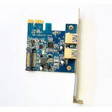 2 Ports PCI-E to USB Type a Expansion Card 5Gbps Converter Adapter Card thumbnail-2