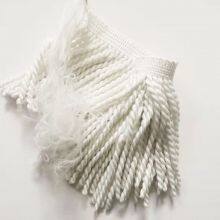 Coastal Breeze Fringe: White Twisted Tassel Trim for Beach Umbrella Decor Bullion Fringe thumbnail-2