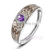 Purple Crystal 18k Gold Plus Size Bangle Jewelry Bangle thumbnail-2