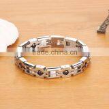 Stainless Steel Wristband Link Chain Men's Hematite Ball Link Chain Bracelets For Men And Women thumbnail-5