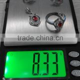 Guangzhou Peng Yuan jewelry Co., Ltd solid 925 sterling silver jewelry sets with big red zircon