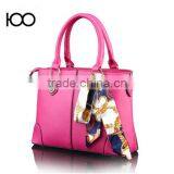 Bostom Bag Leisure PU Handbag With Silk Bowknot Ribbon Custom Beautiful Leather Handbag Tote Bag for Lady in Guangzhou thumbnail-6