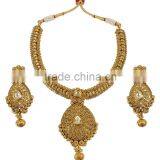 Indian Traditional Antique Look Gold Polish Necklace For Women thumbnail-3