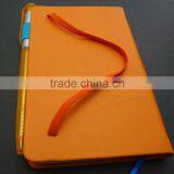 Hot Sale Orange Faux Leather a6 Size Notebook With Pen thumbnail-2