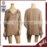 2016 S/S New Style Bat Pattern Bat Short Sleeve Loose Embroidery Blouse thumbnail-1