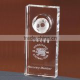 Hole in One Golf Ball Trophy Award Plaque Crystal