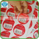 High Quality Custom Shredded Paper Anti-fake Secure Label, Color Printing Roll Label, Self Adhesive Fragile Label