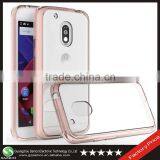 Samco Scratch Resistance Soft TPU Bumper + PC Plastic Hard Transparent Case Cover for Motorola Moto G4