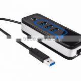 USB 3.0 to 1000 Gigabit Ethernet LAN Wired Network Adapter USB 3.0 to RJ45 With 3 Port USB3.0 Hub