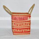Vietnam wicker basket handcrafted square storage basket with handle