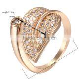 Antique Lovely Leaf Shaped Women Inlay Austria Crystal Gold Plated Engagement Ring thumbnail-2