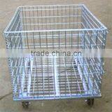 Custom Size Foldable Storage Cage/ Wire Container With Wheels