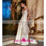 GS4 elegant sweetheart off the shoulder 2015 wedding dress A-line lace half sleeve floor length vestidos de novia con mangas