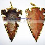 Wholesale Bulk Arrowhead Pendants : Fancy Jasper Electroplated Arrowhead Pendants - 01 thumbnail-1