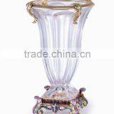 RORO Majestic Demeanor Enamel Crystal Glass Decorative Vase Flower Receptacle