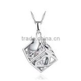 SCI215 sterling sliver heart pendant to engrave diamond shape