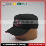 Black Cotton Military Caps Adjustable Army Caps/Service Caps Customized