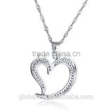 Custom Fashion Vietnam Silver Jewelry Diamond Heart Pendant Necklace