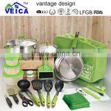 2015 New Design 23pcs Stainless Steel Camping Set/kitchen Set/handbag/backpack thumbnail-2