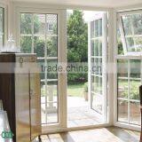 Side Hung Door 2 Sash for Garden, Double Glass With Decoration Bar Inside