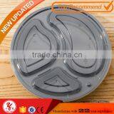 Wow Unbelieveable 1000ml Black Round 3 Compartment Food Storage Container