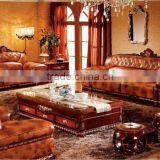 Thai Style Living Room Sofa Set,Luxury Design Genuine Leather Golden Furniture Set,Noble Indonesia Full Hand-made Leather Sofa thumbnail-1