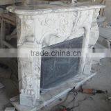 Arabescato Europe Style White Marble Gas Fireplace or Electric Fireplace thumbnail-3