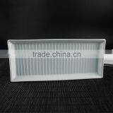 Hotel Rectangle Embossing White Ceramic Plate and Tray thumbnail-2