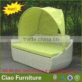 Outdoor Garden Rattan Day Bed With Canopy Poolside Sunbed Furniture thumbnail-5
