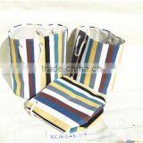 Round Storage and Laundry Basket With Strip Pattern and Handle thumbnail-4